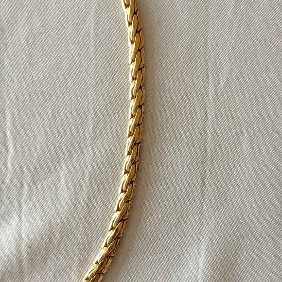 Vintage Gold Herringbone Chain Thicker .25” Width Necklace 21” Heavyweight - Picture 9 of 13
